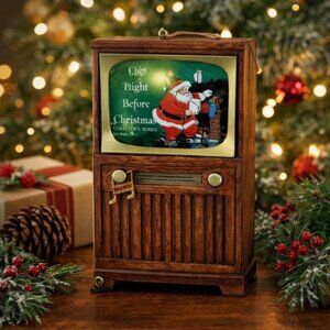 Songs & Memories Night Before Christmas Ornament NIP Lighted Collector